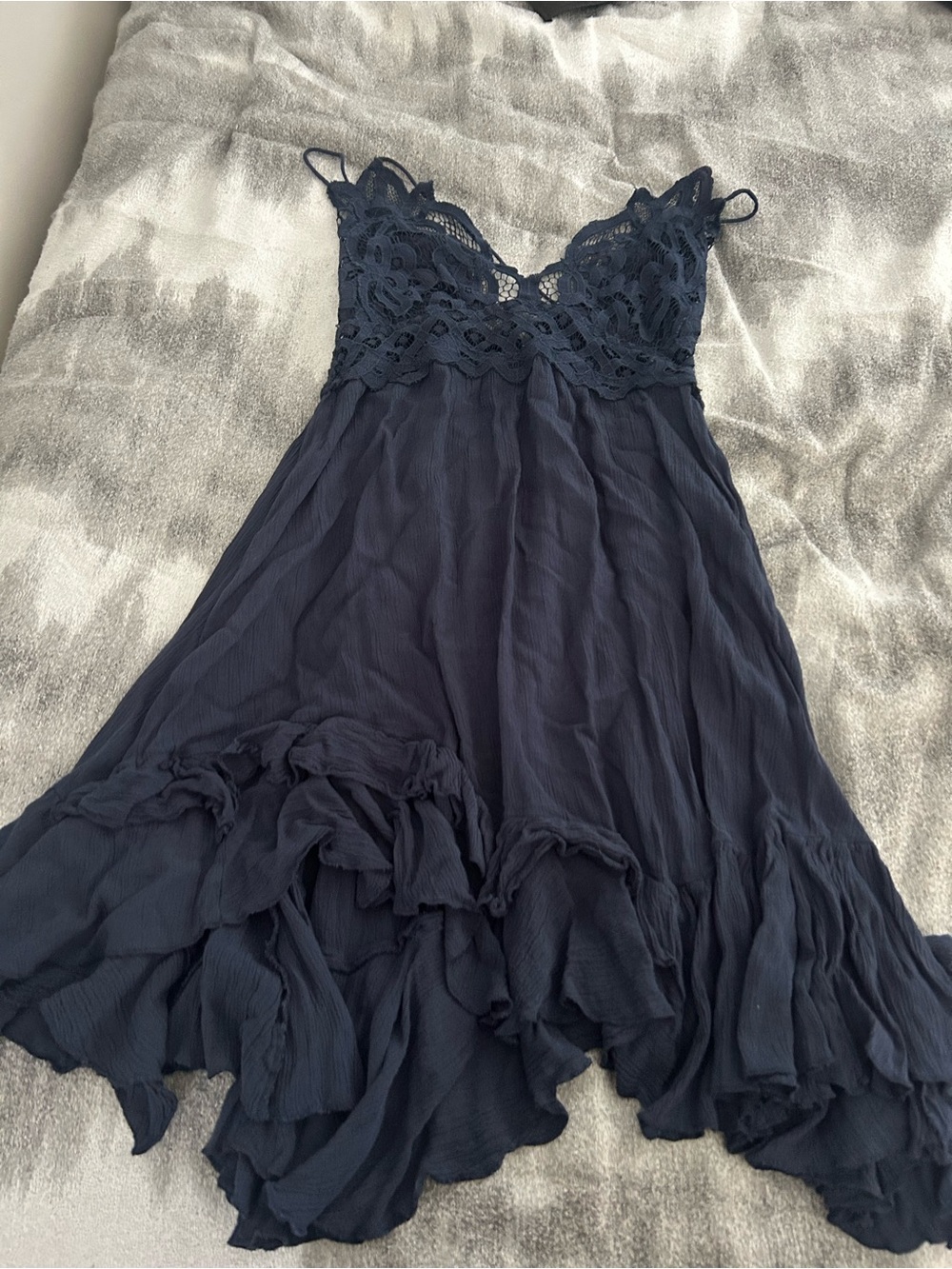 Women's Navy Crochet-Detail Spaghetti Strap Dress